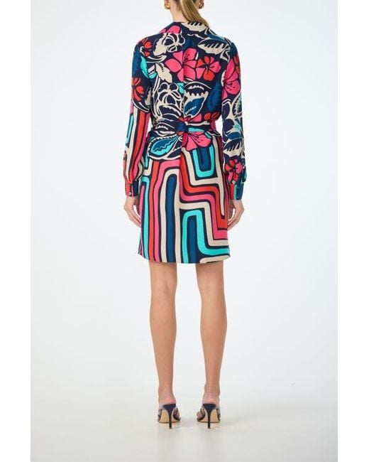 Trina Turk Red Promenade Printed Shirt Dress