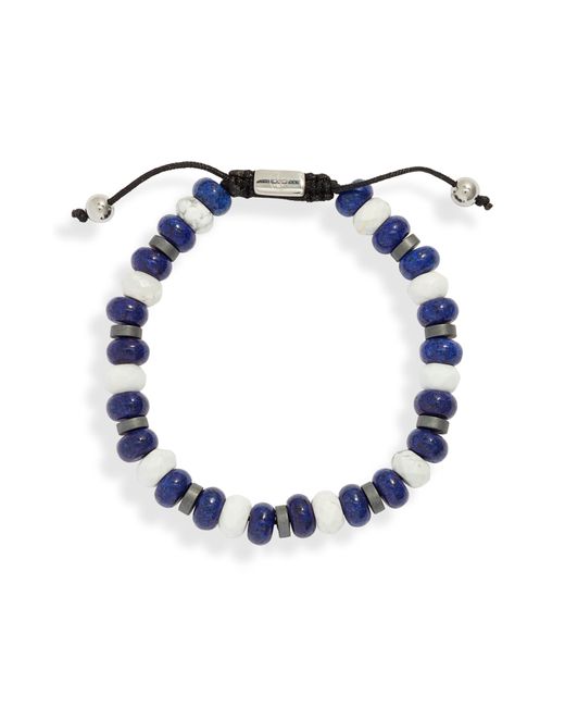 CLIFTON WILSON Blue & White Stone Beaded Bracelet for men
