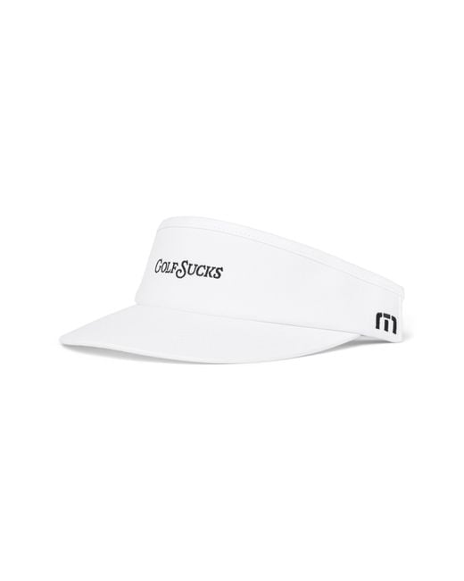 Travis Mathew White Golf Sucks Adjustable Visor for men