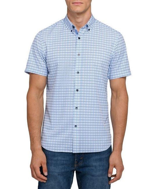 Con.struct Blue Plaid Woven Short Sleeve Basic for men