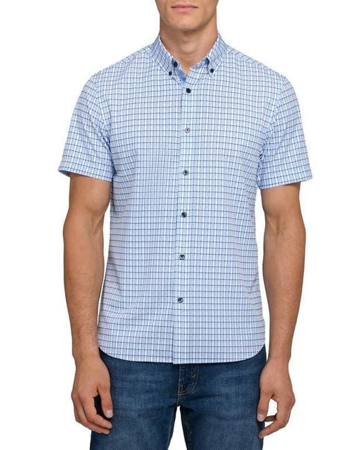 Con.struct Blue Plaid Woven Short Sleeve Basic for men