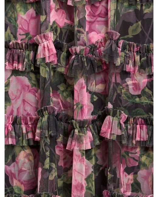 Needle & Thread Multicolor Rose Vine Round Neck Gown