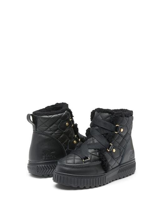 Sorel Black One Ave Alpine Genuine Shearling Trim Waterproof Boot