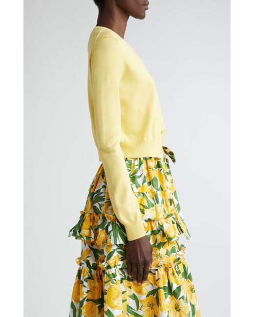 Carolina Herrera Yellow Silk & Cotton Cardigan