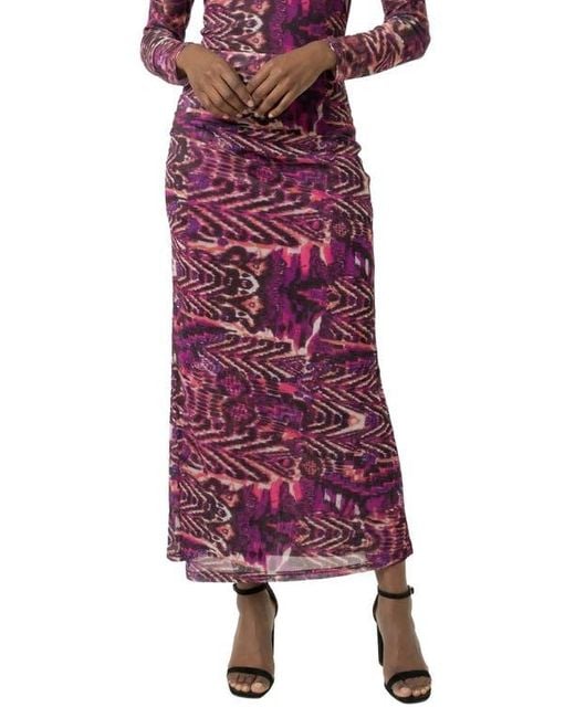 AREA STARS Women's Purple Lee Midi Jersey Skirt