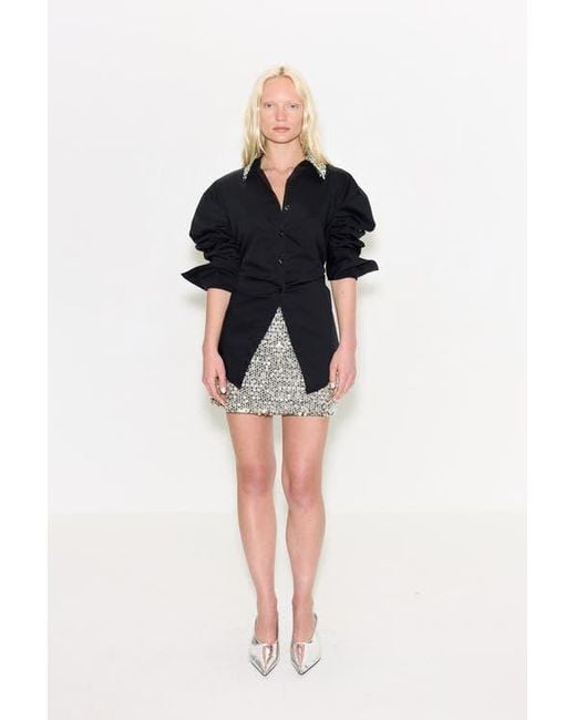 Simon Miller Black Loch Embellished Button Up