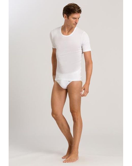 Hanro White Cotton Pure Cotton Brief for men