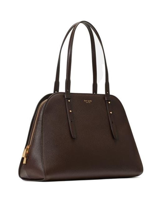 Kate Spade Brown Do It All Pebble Leather Maise Carryall Tote