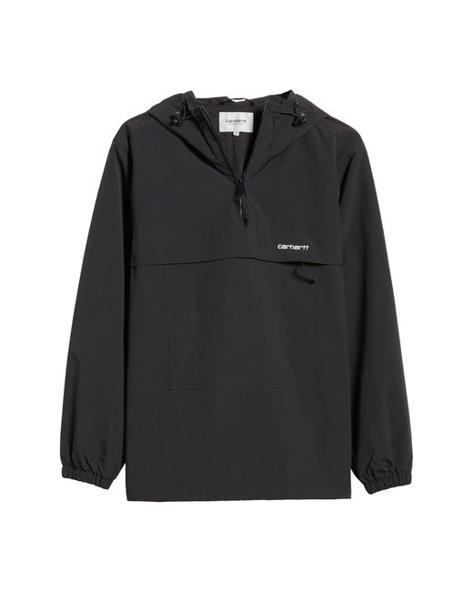 Carhartt Black Hooded Nylon Quarter Zip Pullover for men