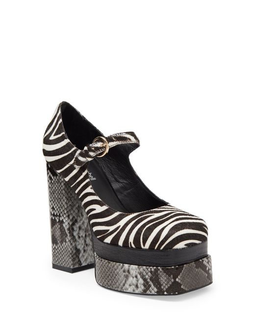 Jeffrey Campbell Chillin Genuine Calf Hair Platform Pump in Black | Lyst