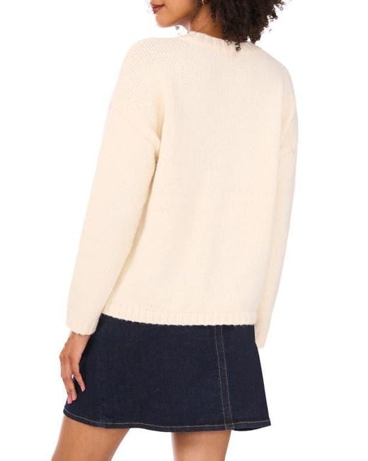 Vince Camuto Blue Leopard Print Sweater
