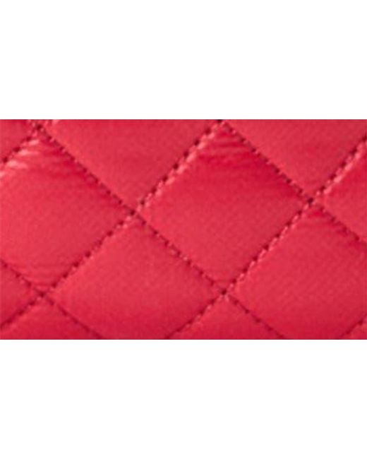 MZ Wallace Red Small Crosby Quilted Nylon Convertible Sling Bag