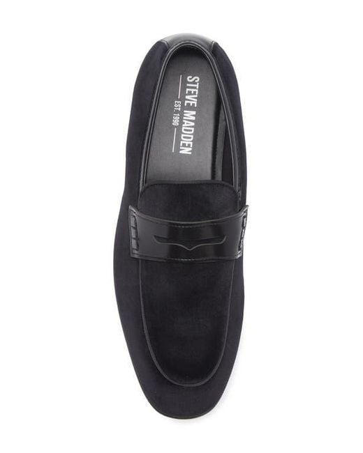 Steve Madden Black Santee Penny Loafer for men