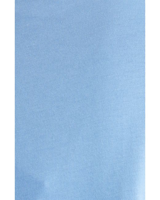 Balmain Blue Button Shoulder Cotton Logo Graphic T-shirt