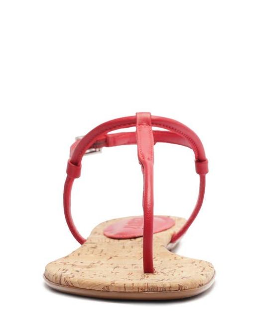 SCHUTZ SHOES Red Elsha T-Strap Sandal