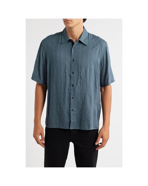 Rag & Bone Blue Dalton Plaid Short Sleeve Button-Up Shirt for men