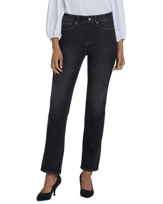 NYDJ Black Marilyn High Waist Straight Leg Jeans