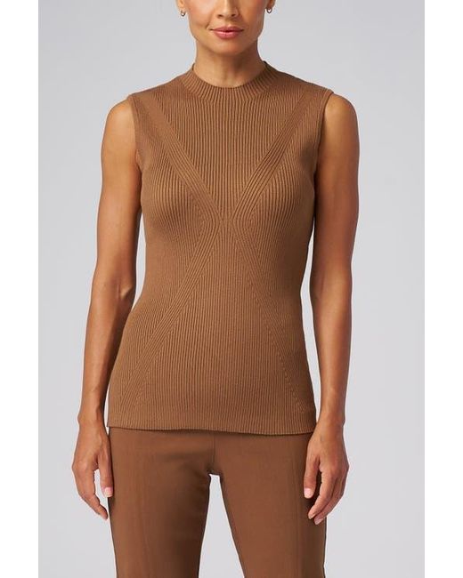 Franne Golde Brown Modern Rib Shell