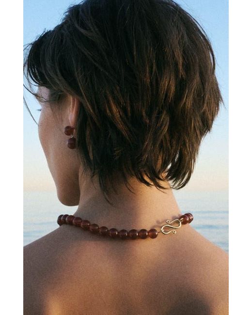 LIE STUDIO Red Mary Beaded Necklace