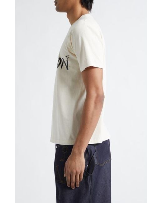 J.W. Anderson White Circular Logo Graphic T-Shirt for men