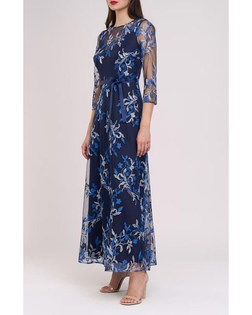 JS Collections Blue Stefania Ankle Gown
