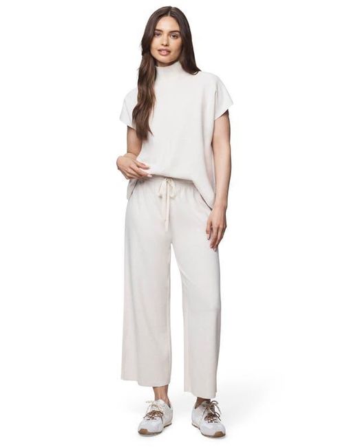 Splendid White Winslow Mock Neck Pullover