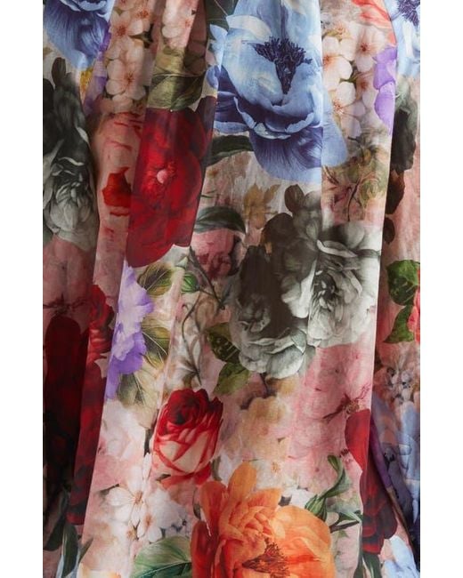 Alice + Olivia Multicolor Norah Ruffle Cotton & Silk Peasant Top