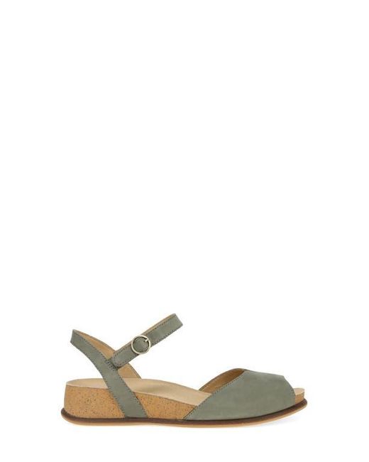 Dansko Multicolor Cass Ankle Strap Peep Toe Wedge Sandal