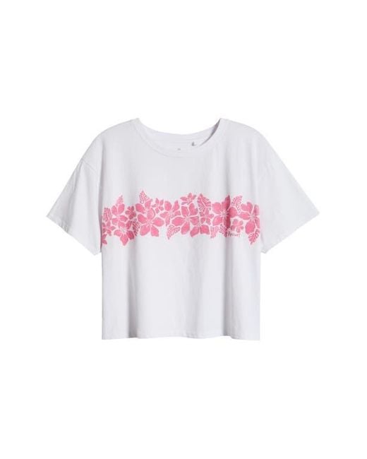 Rip Curl White Waikiki Crop Graphic T-Shirt