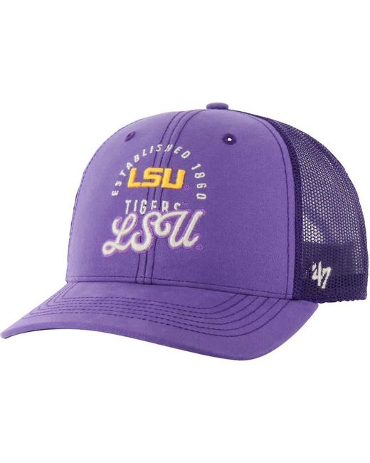 '47 Purple Lsu Tigers Pitstop Trucker Adjustable Hat for men