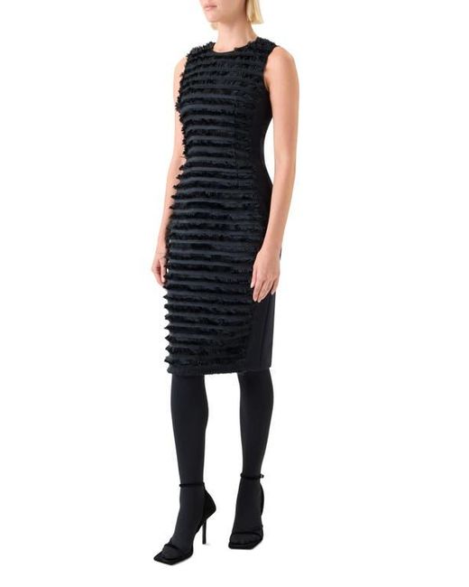 Akris Punto Women's Black Fringe Stripe Sleeveless Dress -  www.frequencevoyage.fr