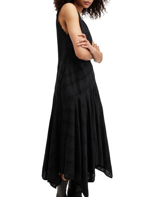 AllSaints Black Avania Eyelet Embroidery Dress
