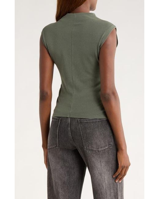 Marine Layer Green Lexi Sleeveless Mock Neck Top