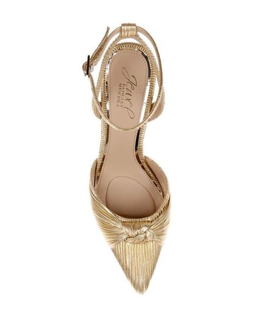Badgley Mischka Metallic Enid Ankle Strap Pointed Toe Pump