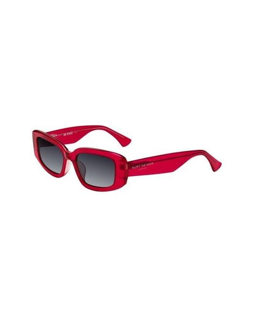 Kurt Geiger Red 54Mm Rectangular Sunglasses