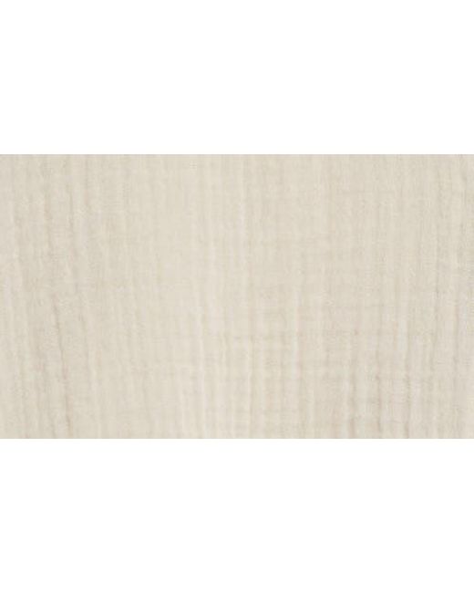 Michael Stars White Leo High-Low Cotton Gauze Button-Up Shirt