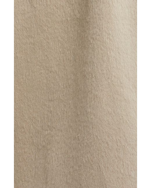 ASOS Brushed Belted Longline Coat in Natural Lyst