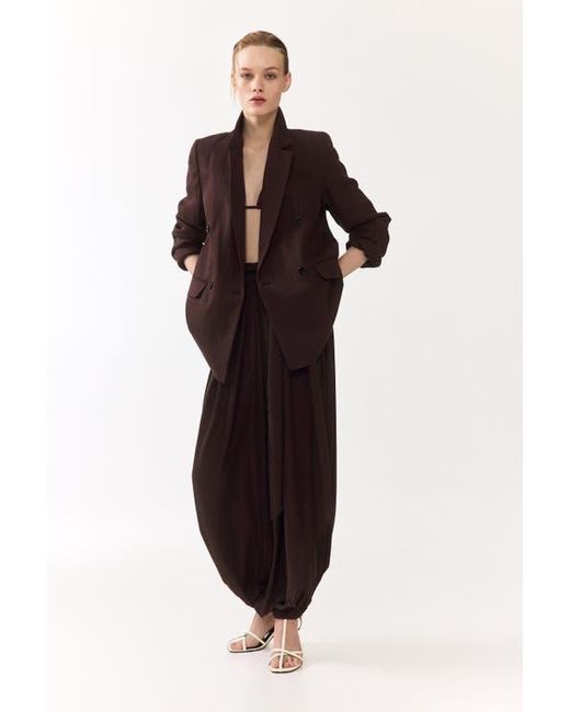 H&M Brown Double-Breasted Blazer