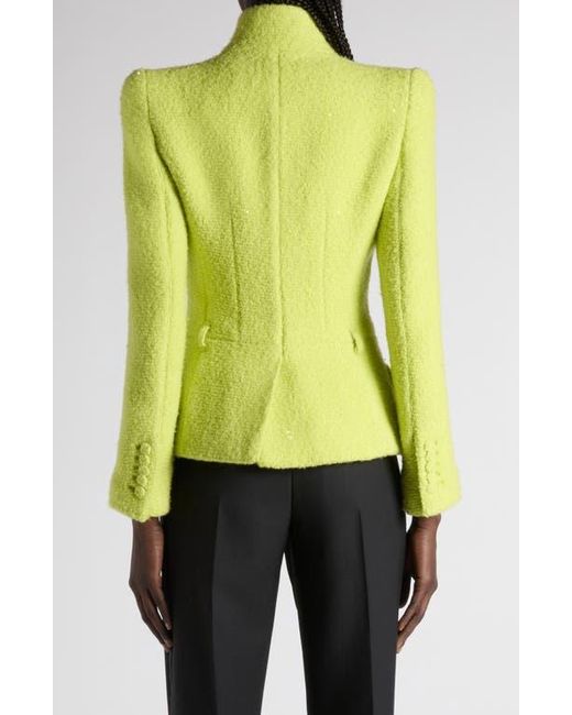 Tom Ford Green Sequin Tweed Double Breasted Jacket
