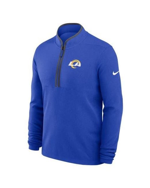 Nike Blue Los Angeles Rams Lightweight Victory Dri-Fit Half-Zip Pullover for men
