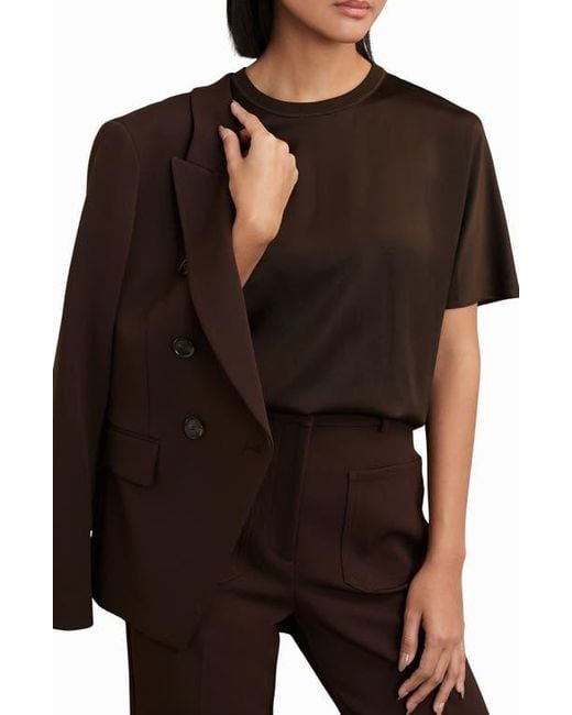 Reiss Black Lena Dolman Sleeve Silk Top