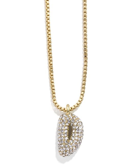 BaubleBar Metallic Mini Pavé Bubble Initial Necklace