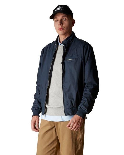 Members Only Blue Classic Iconic Racer Jacket for men