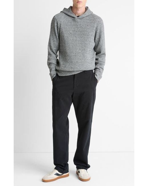 Vince Gray Brushed Waffle Texture Pullover Hoodie for men