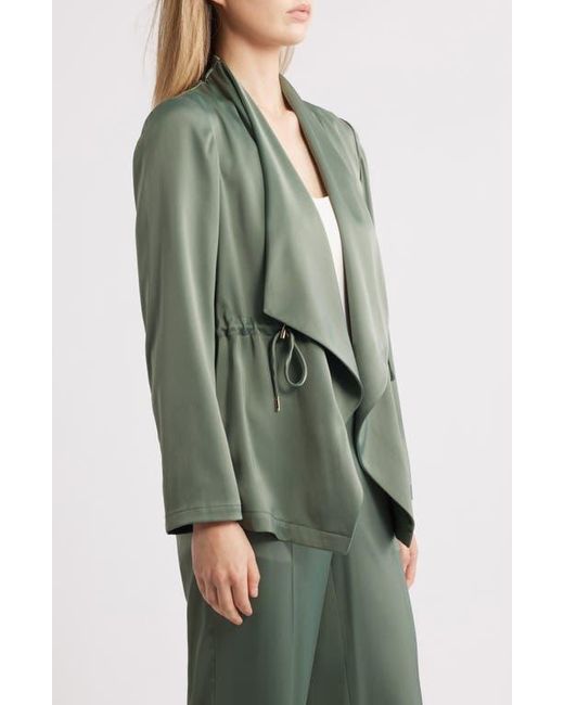 Anne Klein Green Draped Open Front Jacket