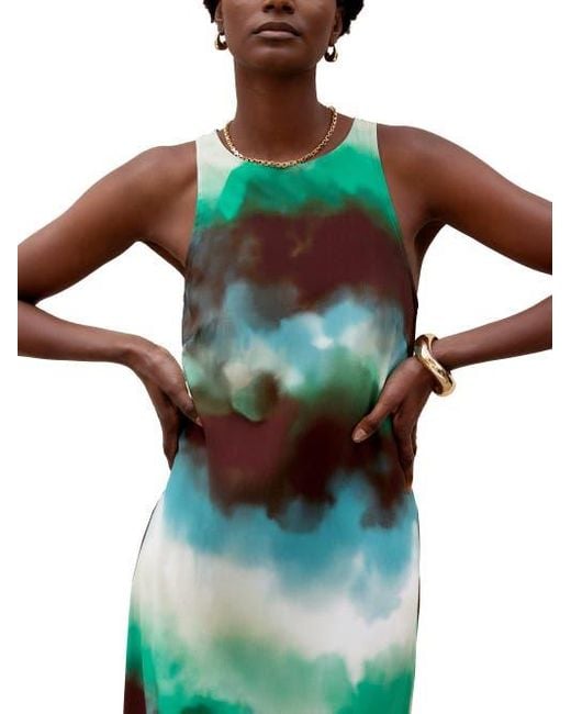 Ro&zo Green Sleeveless Print Maxi Dress