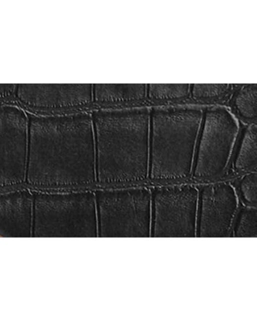 Mango Black Croc Embossed Faux Leather Crossbody Bag