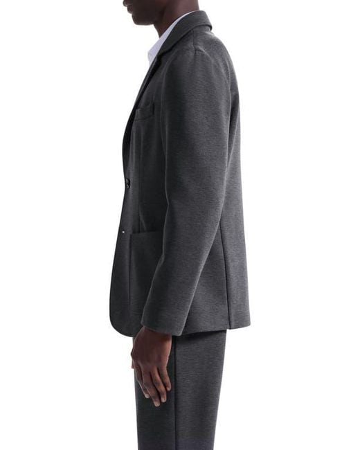 Bugatchi Black Soft Touch Heathered Knit Blazer for men