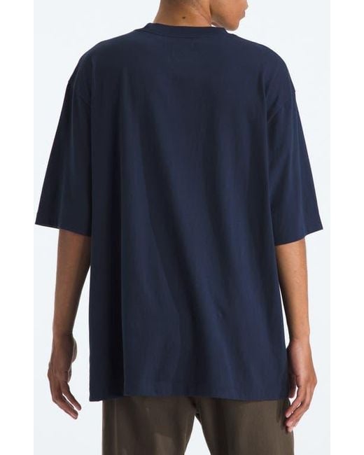 The North Face Blue Essential Oversize Cotton T-Shirt for men