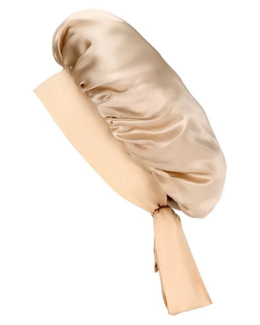 BLISSY Natural Bow Mulberry Silk Bonnet